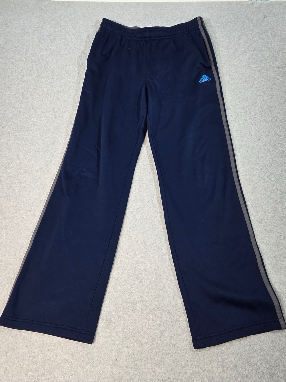 Adidas Women's 3 Gray Stripes Sweatpants Navy Blue Size XL